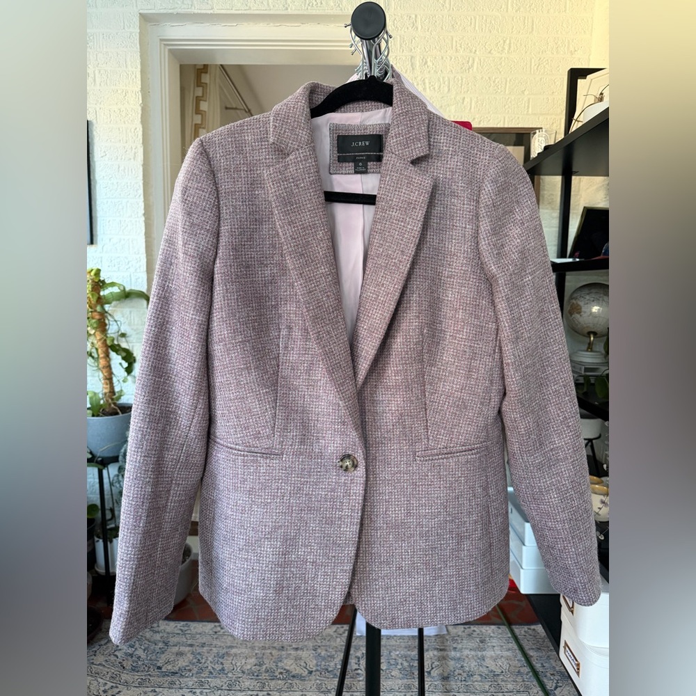 J.Crew Parke Birdseye English Tweed Wool Blazer Lilac Size 6